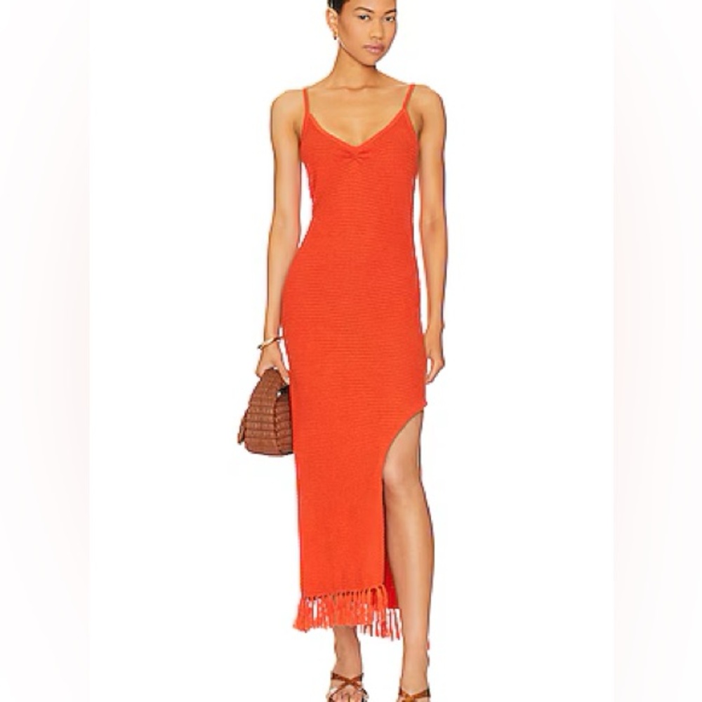 Seafolly Knit Maxi Beach Coverup Size Small Color Tamarillo